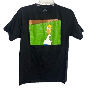 The Simpsons Homer Disappearing In The Bushes T-Shirt Size Medium Black